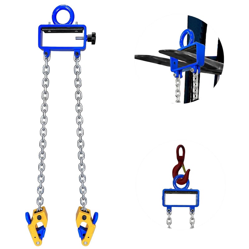 FITHOIST Updated Chain Drum Lifter | 1 ton(2200 lbs) Capacity Vertical Drum Lifter Chain Sling | Carbon Steel Hook with Built-in Spring | Fit for 30-55 Gallon Barrel - Image 1